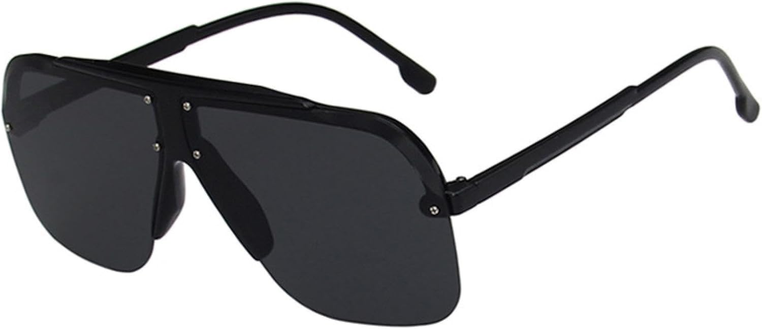 

Мужские солнцезащитные очки без оправы, цельные, в винтажном стиле, с пластиковой оправой, прозрачно-желтые, женские, с защитой от УФ-излучения UV400 VFDHN, Black-black