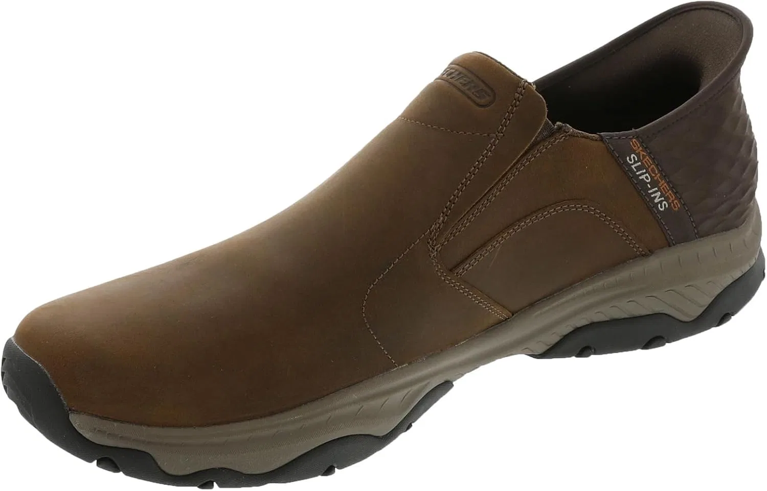 Мужские кожаные слипоны Skechers Craster Lanigan Twin Gore с закругленным носком, темно-каштановый — фото 4