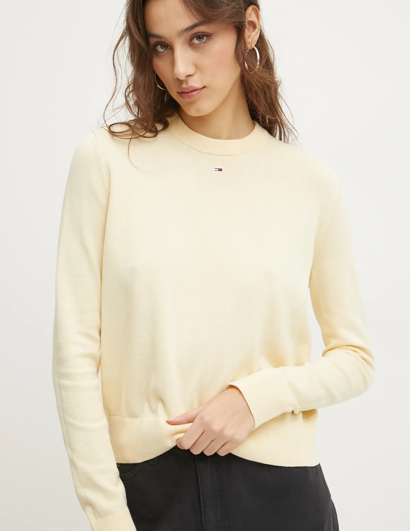 

Хлопковый свитер Tommy Jeans, желтый