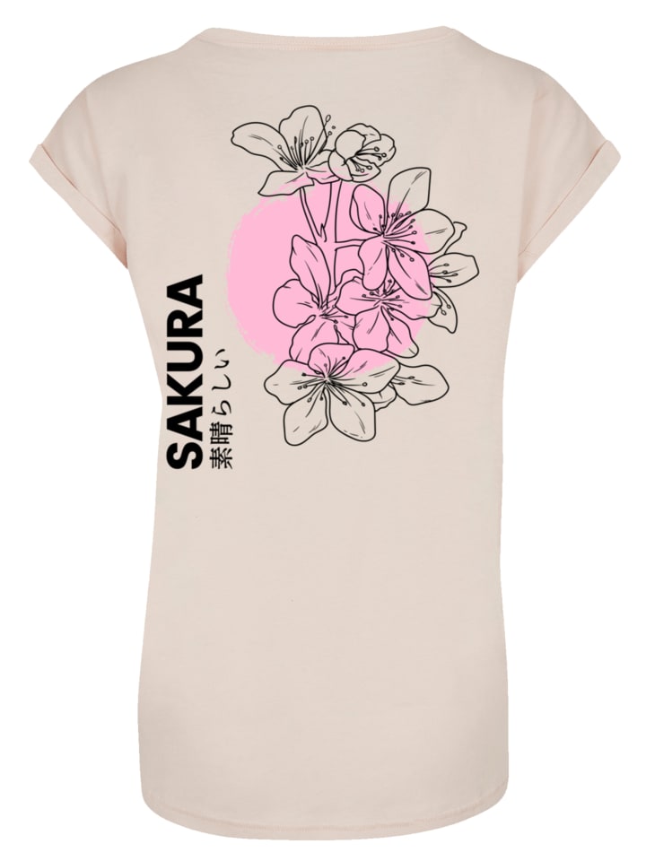 

Футболка с удлиненным плечом и принтом Сакура Япония в цвете Белый песок F4NT4STIC