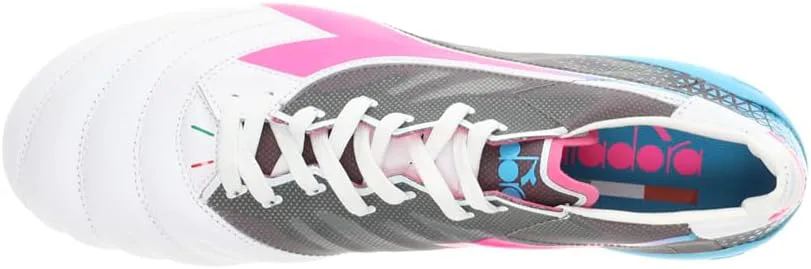 Мужские футбольные бутсы Diadora Brasil Elite Veloce Gr Ita Lpx - синий, розовый, белый — фото 4