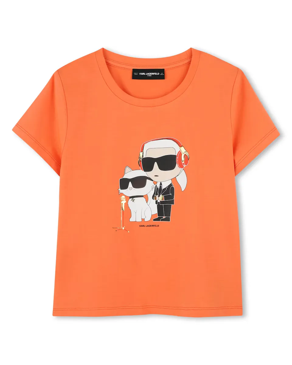 

Красная футболка для девочек с короткими рукавами Karl Lagerfeld Kids, красный