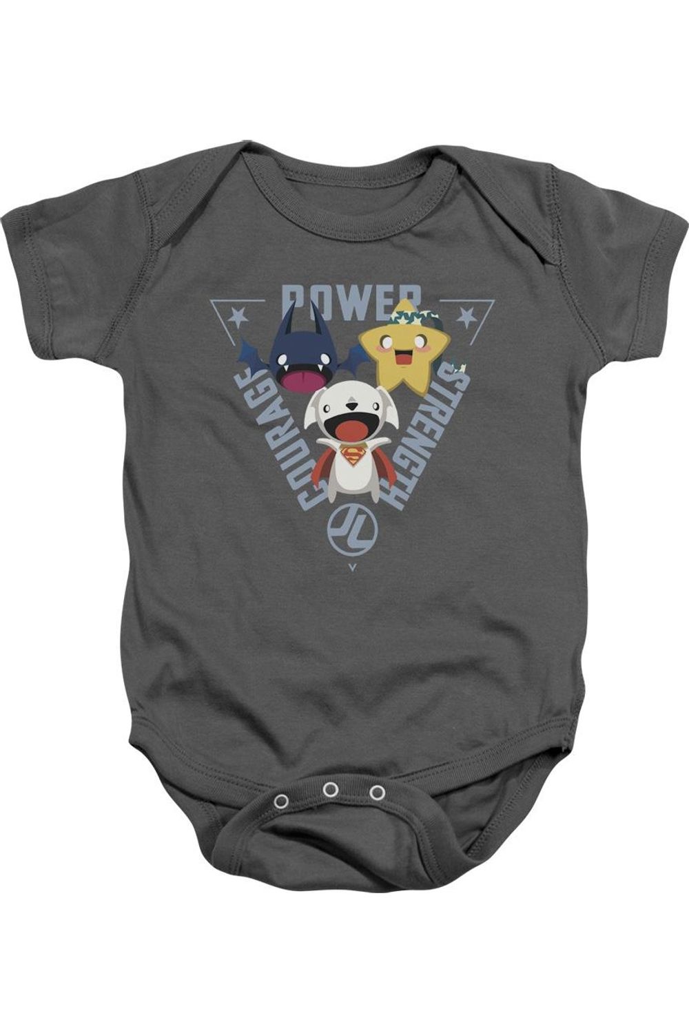 

Детский комбинезон "Трио силы Лиги Справедливости Америки" Gildan, charcoal