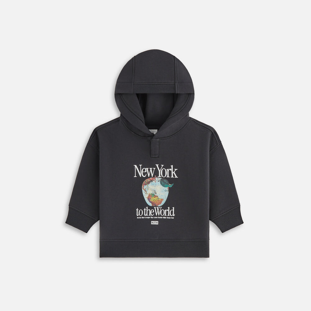 

Топ Kith Baby New York to the World Apple Globe Hoodie, черный