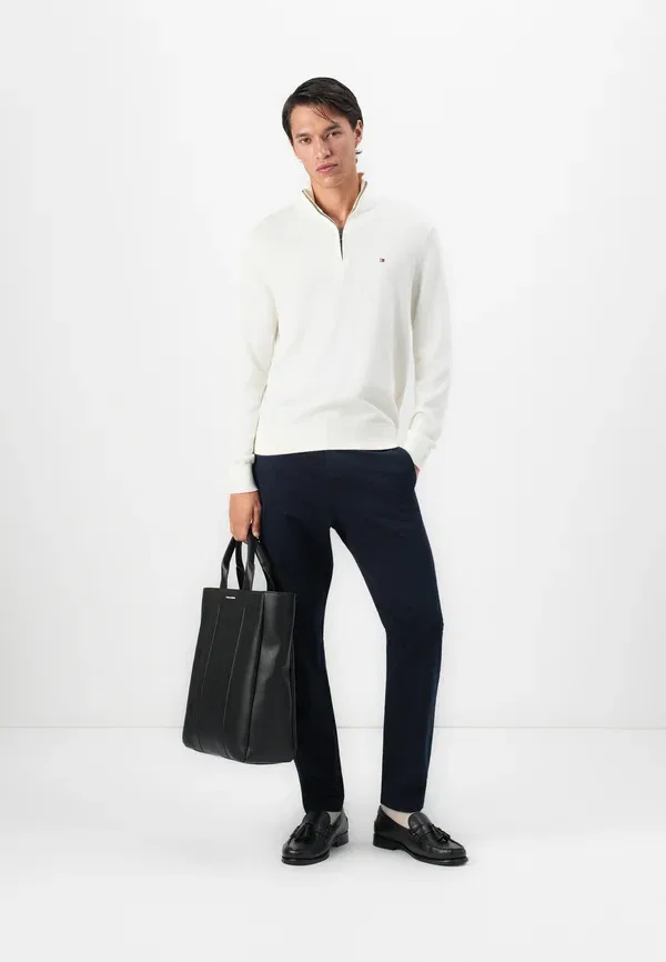 Джемпер Tommy Hilfiger Pima org ctn cashmere zip mock, цвет слоновая кость — фото 2