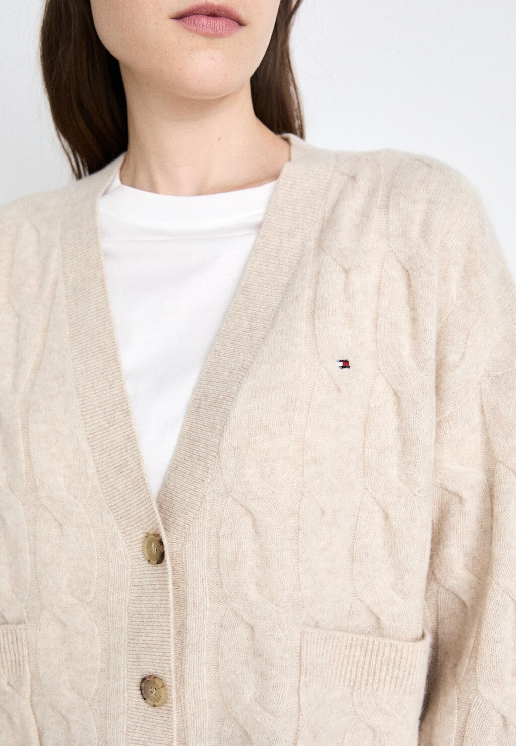 

Кардиган SOFT CABLE CARDIGAN Tommy Hilfiger, бежевый