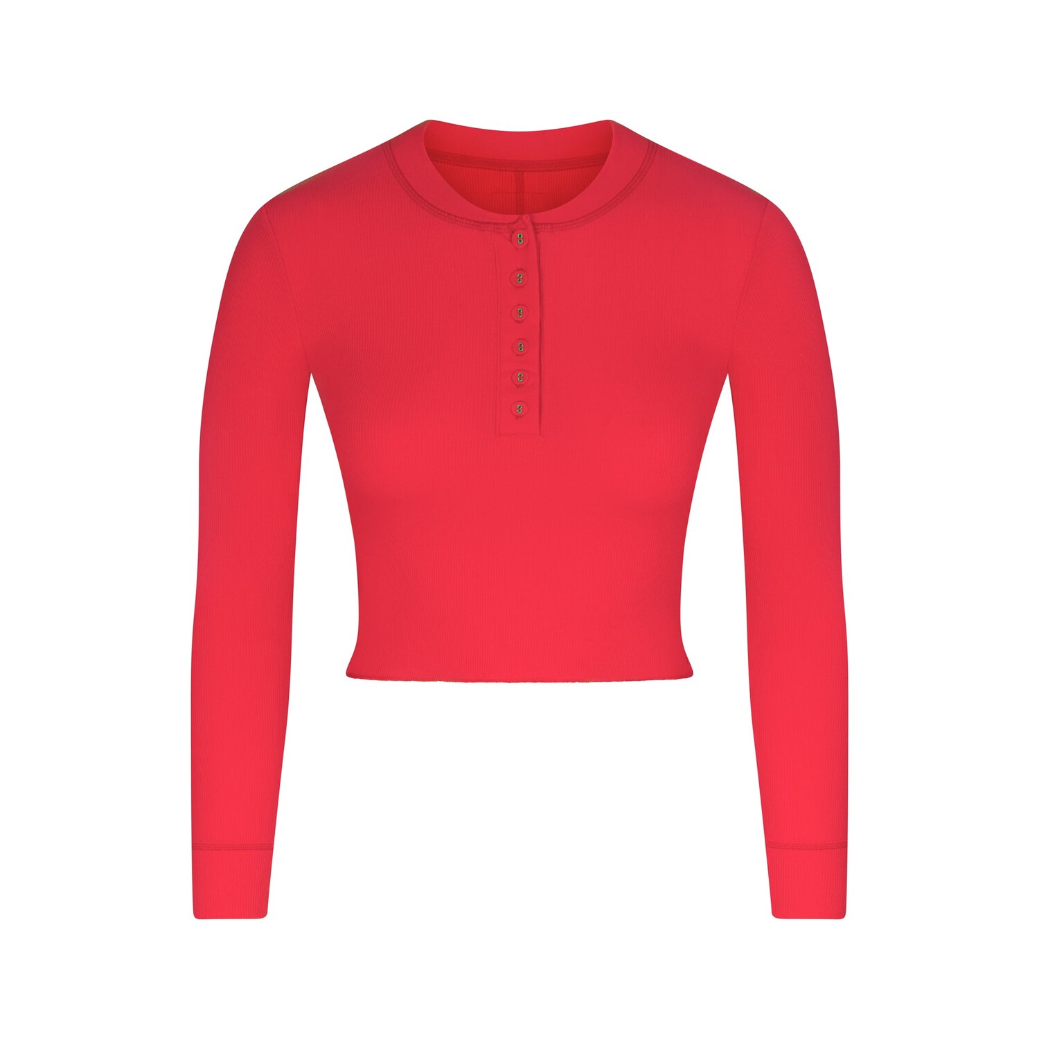 

Укороченная рукава henley SKIMS, цвет red multi