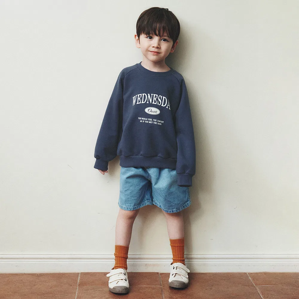 Детский свитшот Signature Raglan тёмно-синий от Wednesdayoasis Kids — фото 2