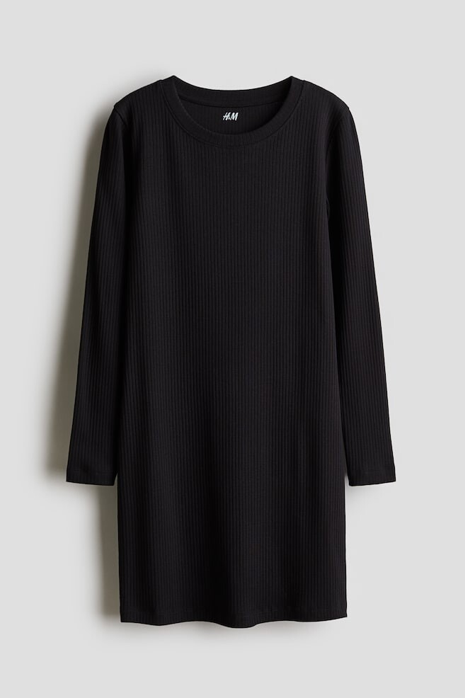 

Платье из джерси в рубчик H&M, черный
