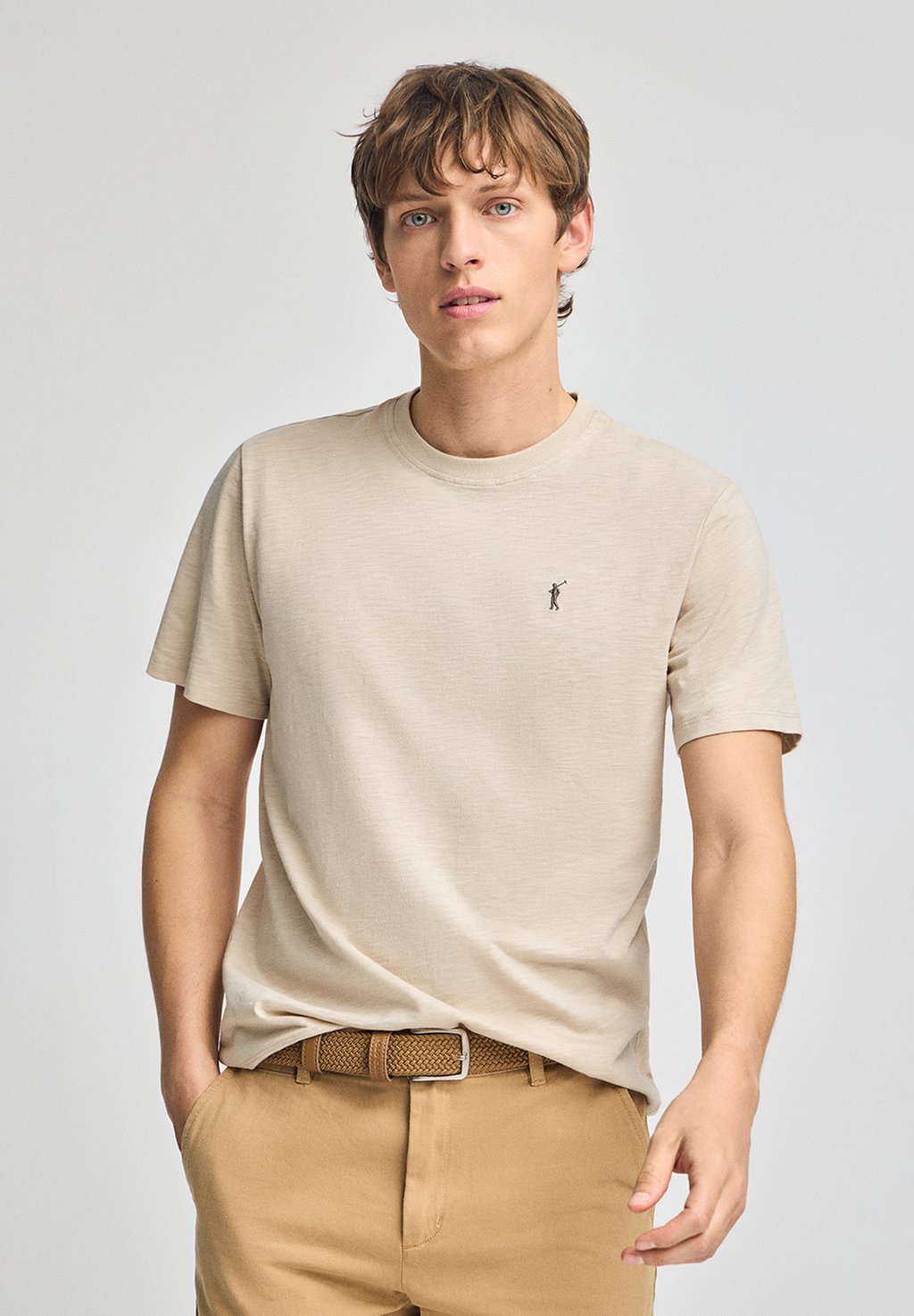 

Базовая футболка SHORT SLEEVE CREWNECK Polo Club, бежевый