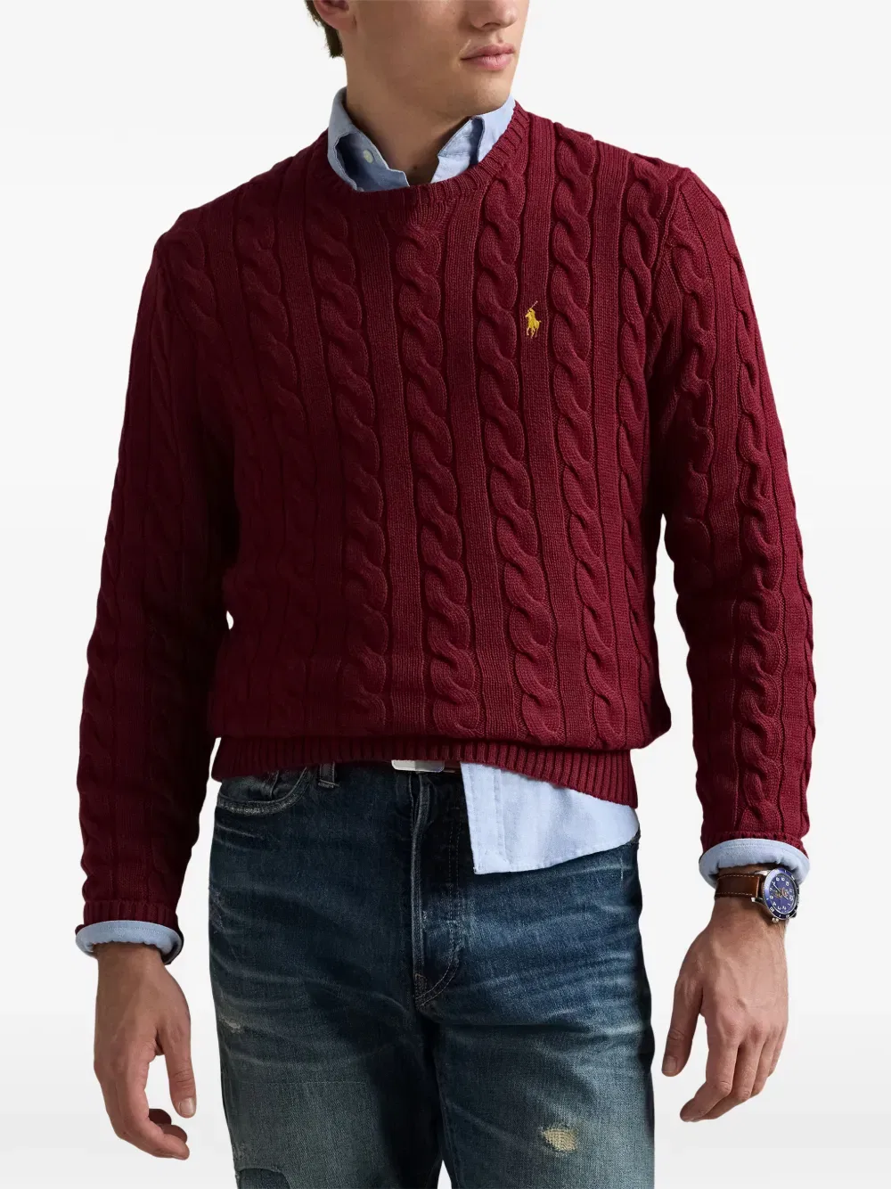 Свитер с круглым вырезом Polo Ralph Lauren, красный — фото 3