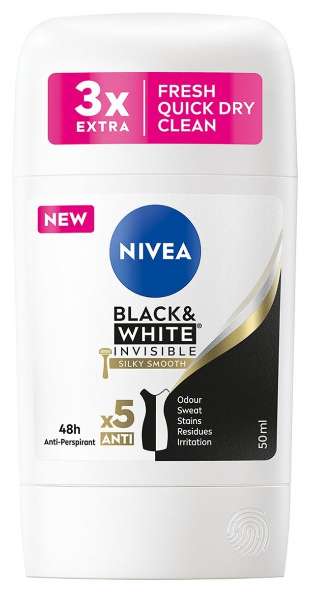 

Антиперспирант для женщин Nivea Black&White Silky Smooth, 50 мл