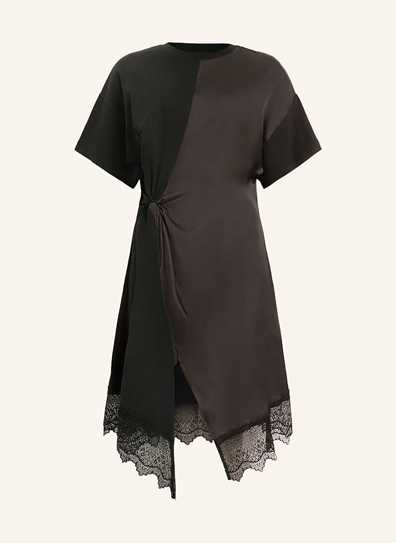 

Платье Лана с кружевом Allsaints, черный
