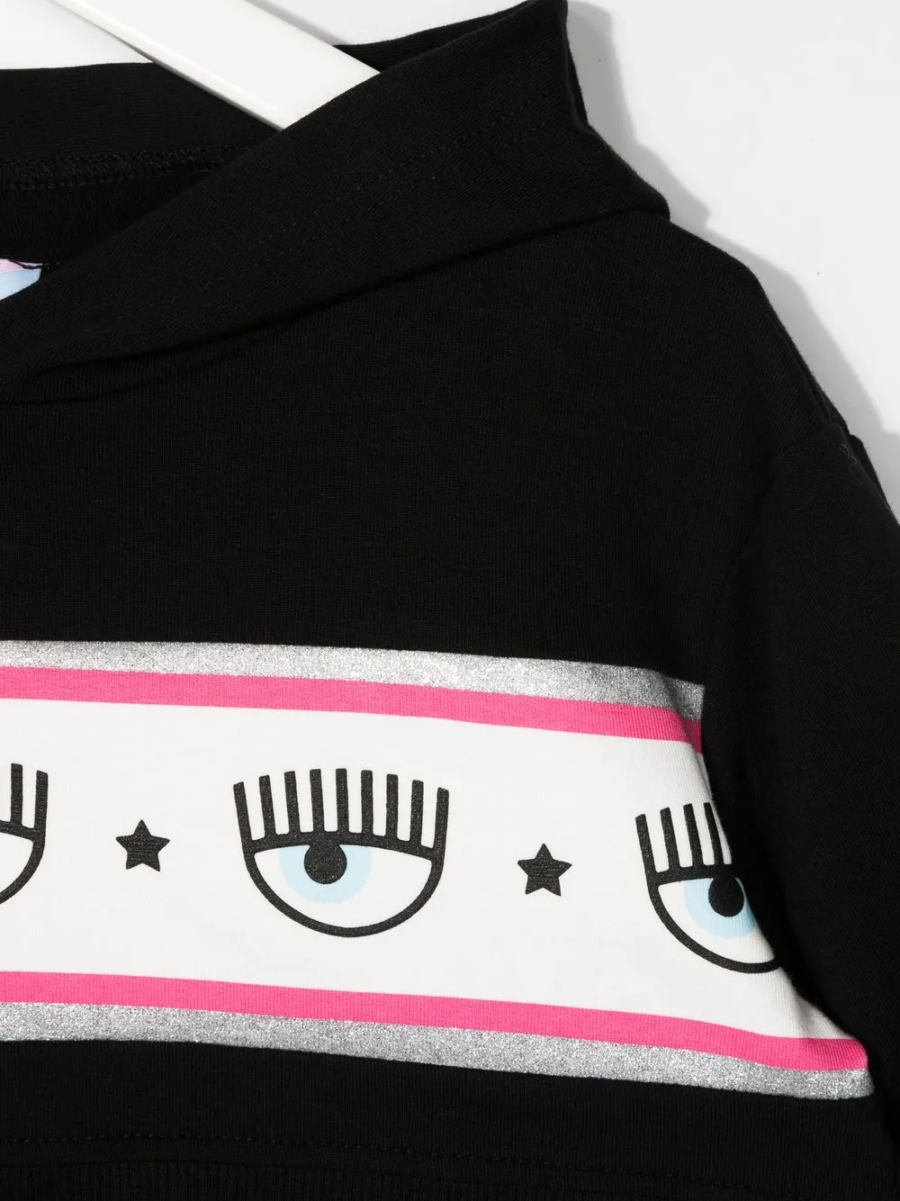 Укороченное худи с логотипом Chiara Ferragni Kids, черный — фото 3