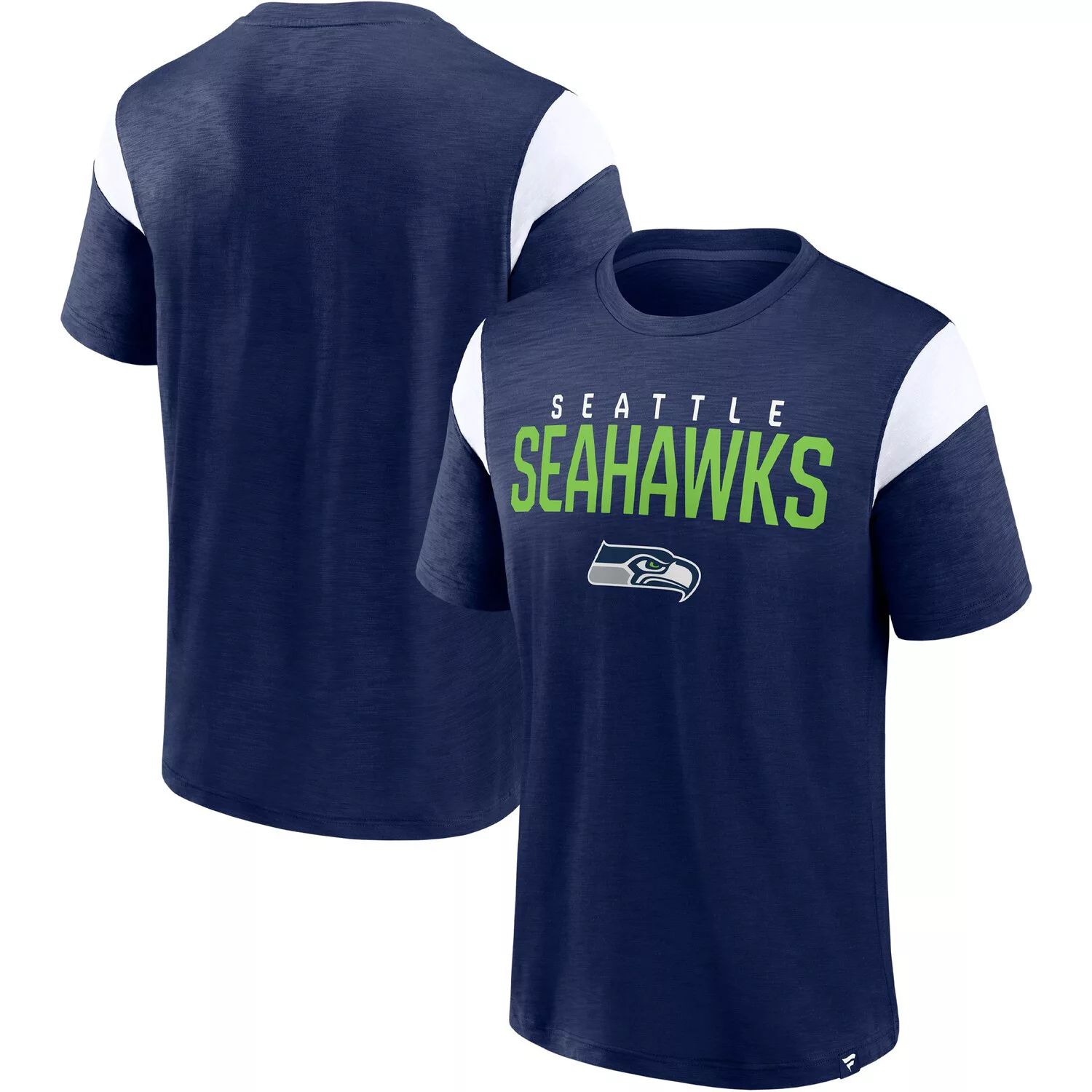 

Мужская футболка темно-синего/белого цвета с фирменным логотипом Seattle Seahawks Home Stretch Team Fanatics, Синий, Мужская футболка темно-синего/белого цвета с фирменным логотипом Seattle Seahawks Home Stretch Team Fanatics