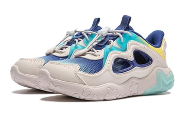 Кроссовки LINING YOUNG Kids Lifestyle Shoes Kids Low-top White Sand Grey / Deep Royal Blue / Fluorescent Milky Yellow, белый/желтый — фото 3
