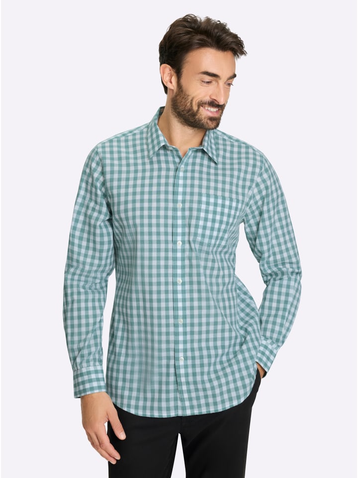 

Рубашка с длинными рукавами в клетку шалфей и белую клетку WITT WEIDEN