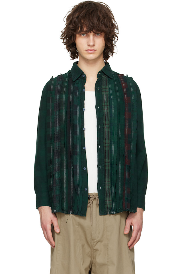 

Needles Зеленая фланелевая рубашка с лентой