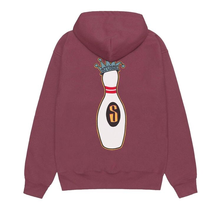 Худи Stussy Kingpin Zip Hoodie Oxblood, красный — фото 2
