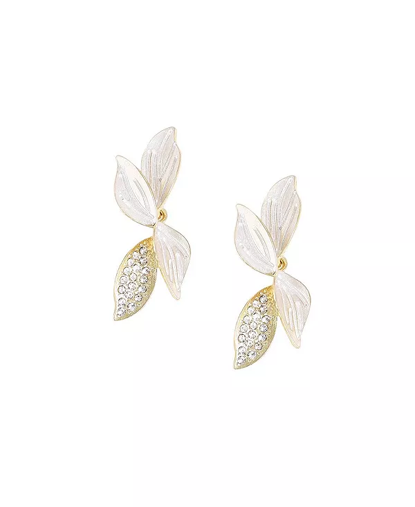 

Женские серебряные серьги-подвески с флорой Sohi, white