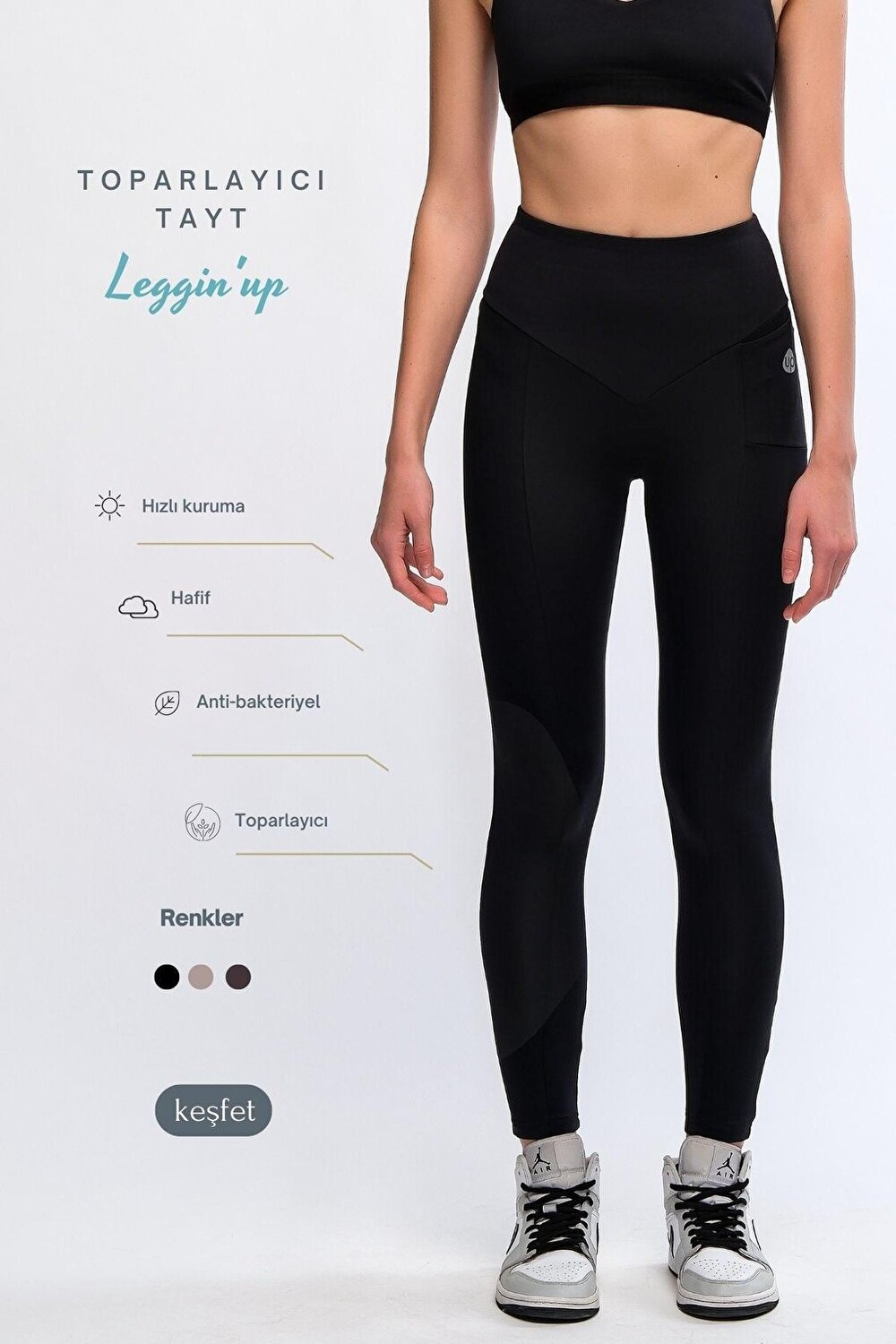 

Черные женские спортивные леггинсы с высокой талией Chandraswear
