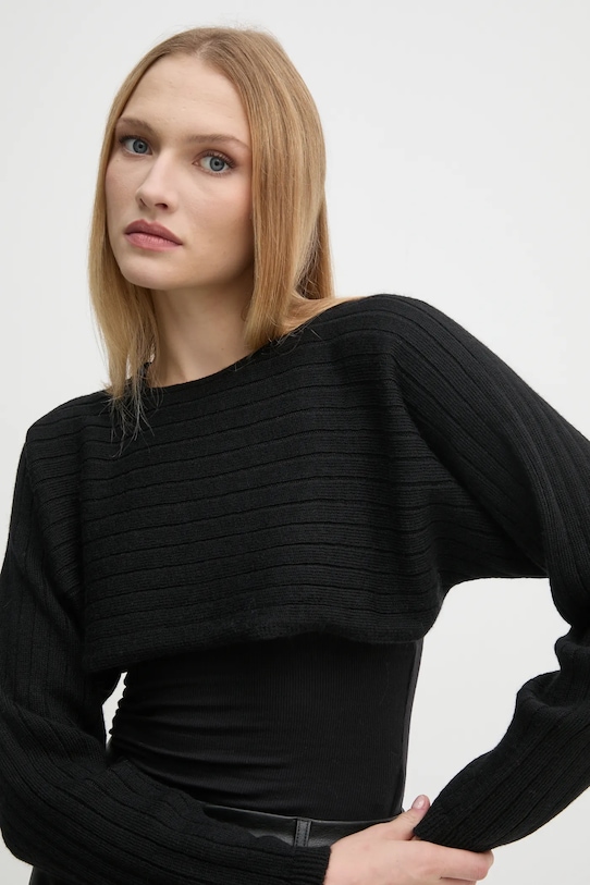 

Шерстяной свитер Sisley, черный