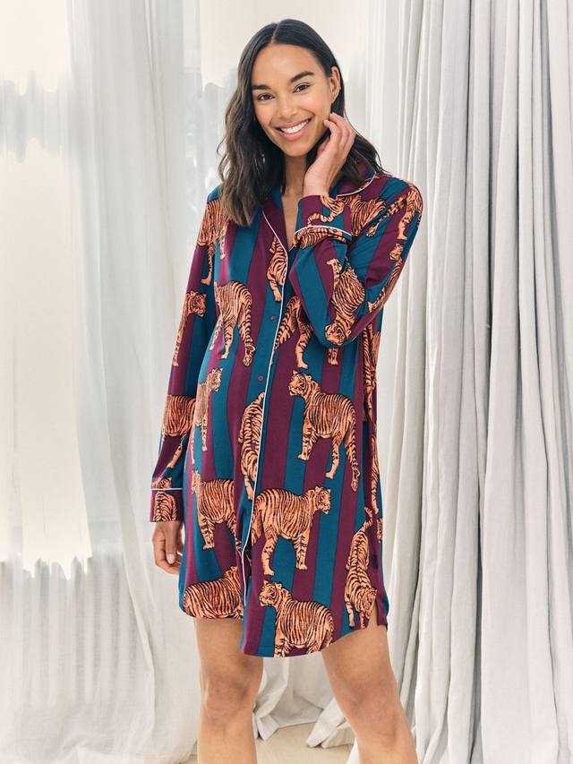 

Ночная сорочка для беременных Stripe Tigers Chelsea Peers, Burgundy