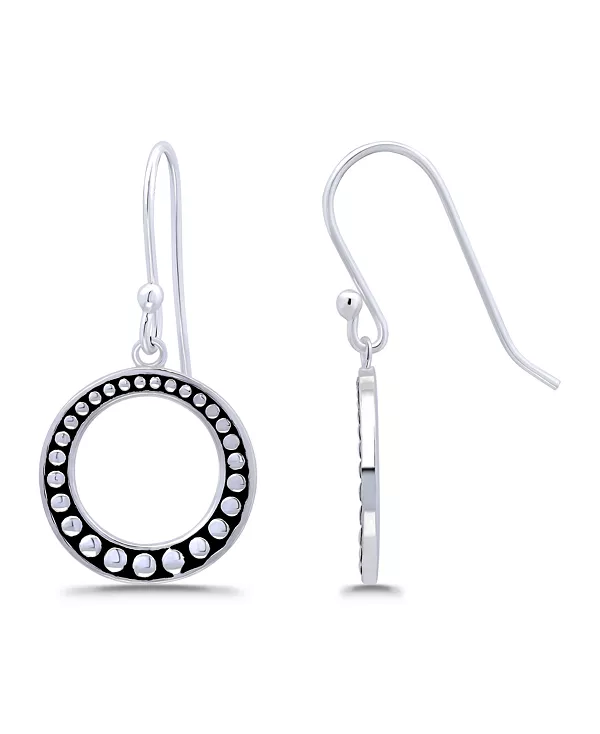 

Серьги-Крючки из окисленного бисера в форме открытого круга Macy'S, silver