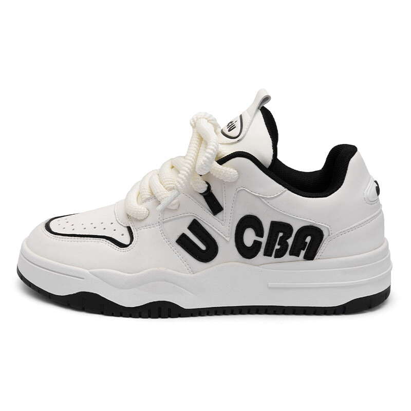 

Кроссовки ABCIU Skateboarding Shoes Unisex Low-top Black, белый/черный
