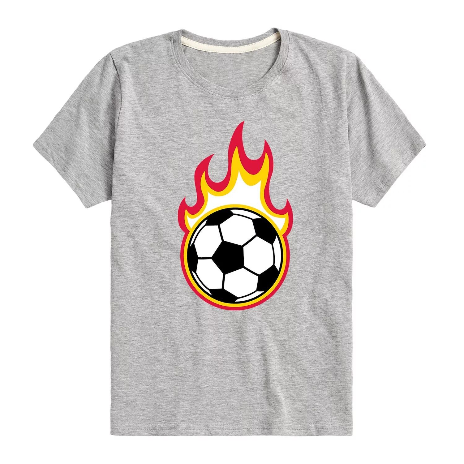 

Футболка с рисунком «Пылающий футбольный мяч» для мальчиков 8–20 лет Licensed Character, серый