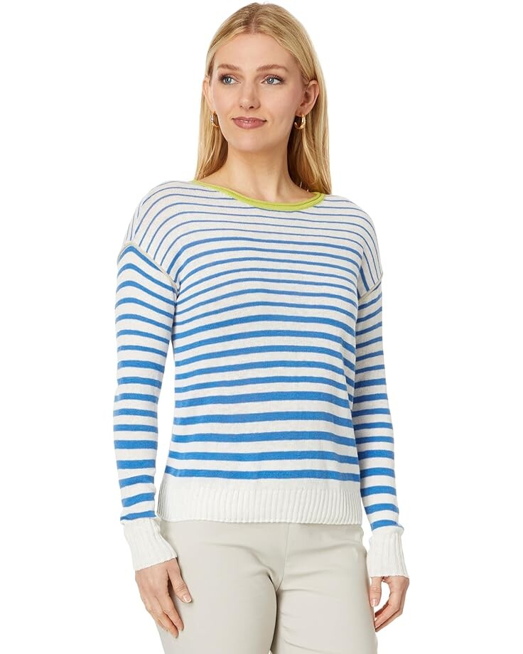 

Свитер NIC+ZOE Striped Up Supersoft Sweater, синий мульти