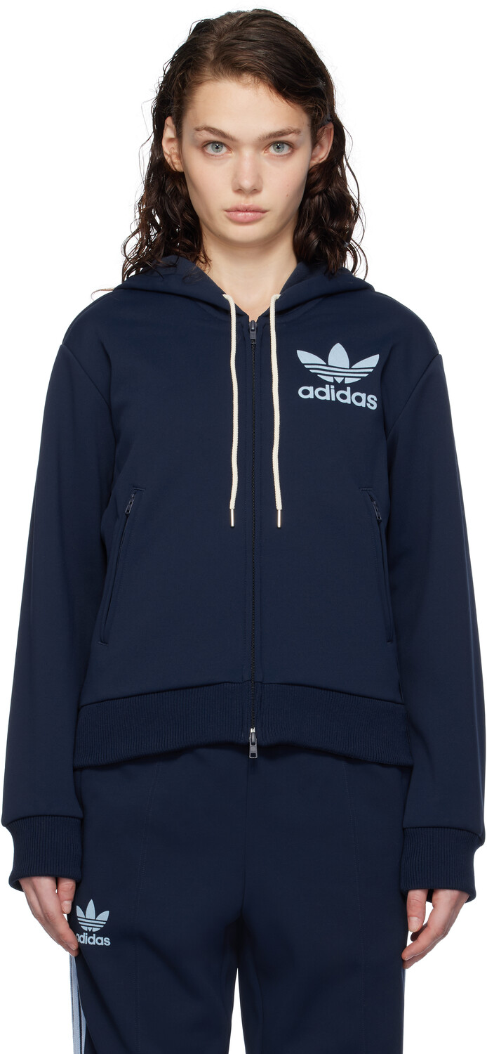 

Темно-синяя толстовка с капюшоном Adidas Originals Edition Track Wales Bonner, Collegiate navy