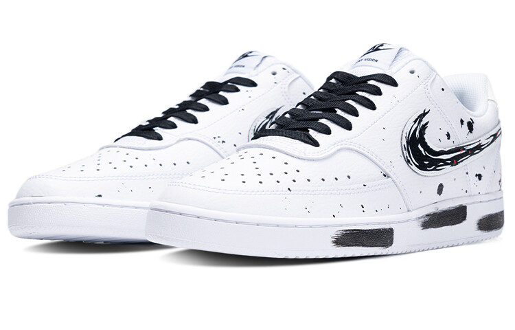 Кроссовки Nike Court Vision 1 Skateboard Shoes Men Low-Top White Black Red — фото 2