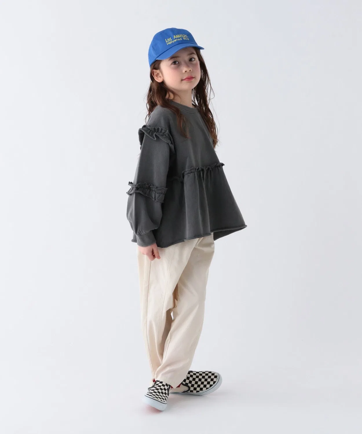 Свитшот с фриллами и фейд-эффектом для детей, голубой — фото 4