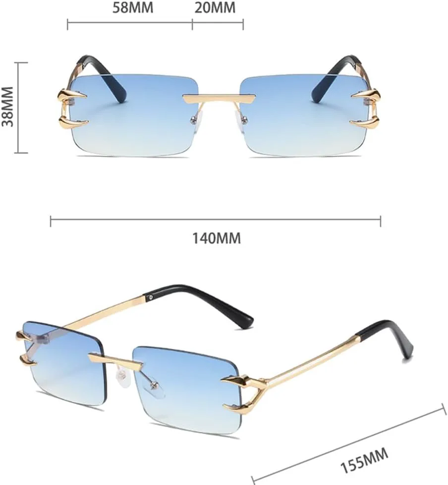 

Женские солнцезащитные очки без оправы, роскошные, в стиле ретро, ​​с прозрачным градиентом, мужские солнцезащитные очки с защитой от УФ-излучения UV400 HHZZYVY, Tea