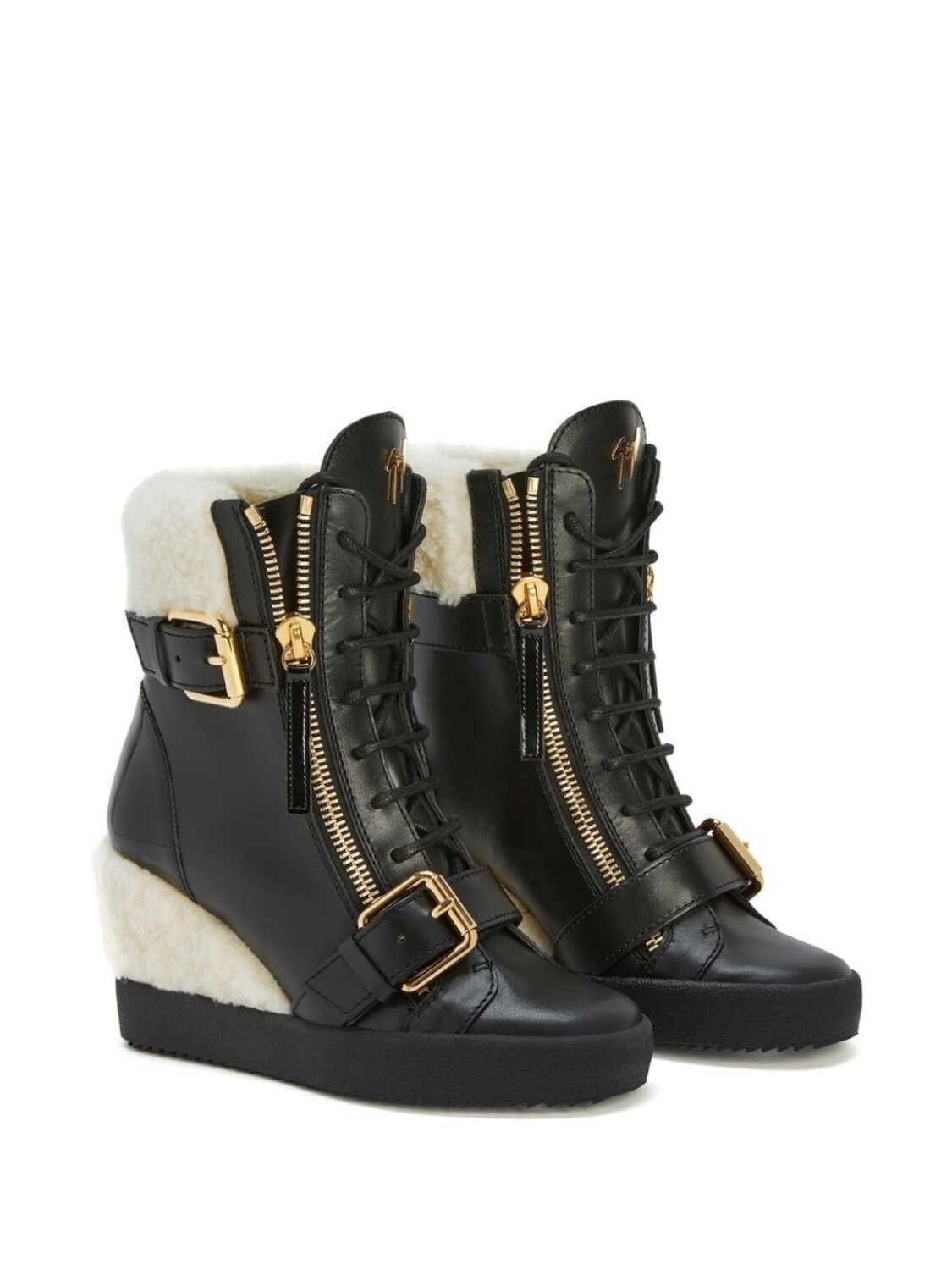Giuseppe Zanotti ботильоны Aitana 75 на танкетке, черный — фото 2