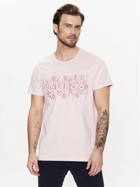 

Футболка стандартного кроя Guess, розовый