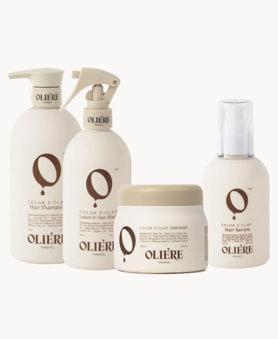 Oliere Paris Набор для ухода за окрашенными волосами Color Eclat Repairing Hydrating Color-Protecting Hair Care Set