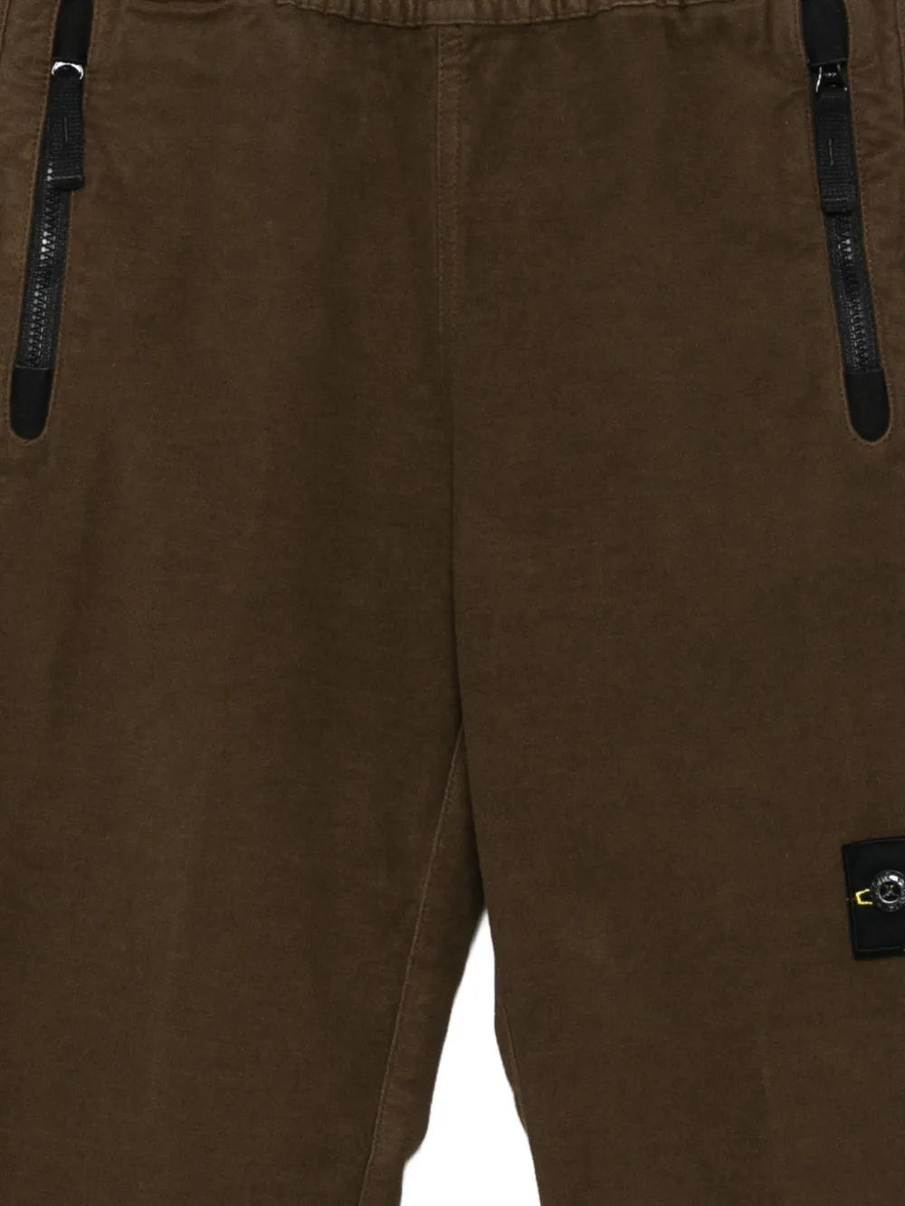 Брюки с карманами на молнии и логотипом Stone Island Junior, зеленый — фото 3