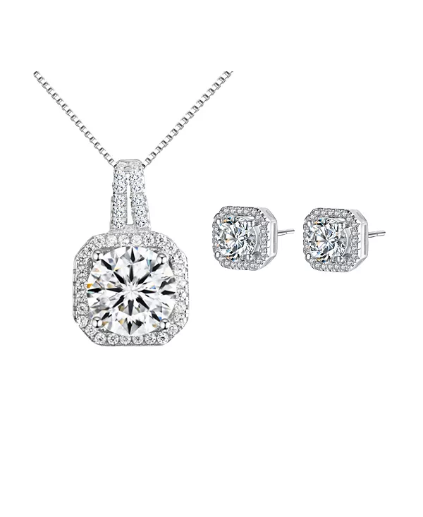 

Комплект из колье и серег с кубическим цирконием Hollywood Sensation, silver