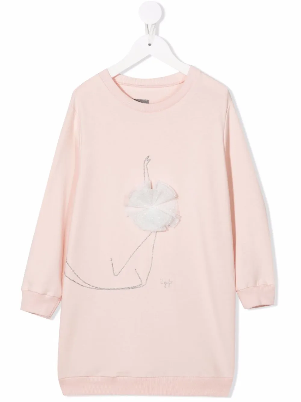 

Платье-джемпер с вышивкой Il Gufo, розовый