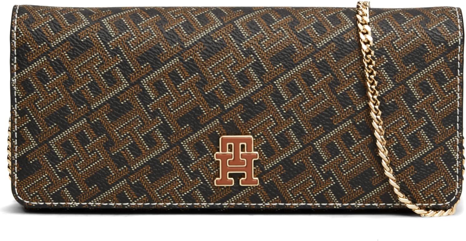 

Женский клатч Tommy Hilfiger с монограммой и съемной цепочкой, Black / Tan Mix