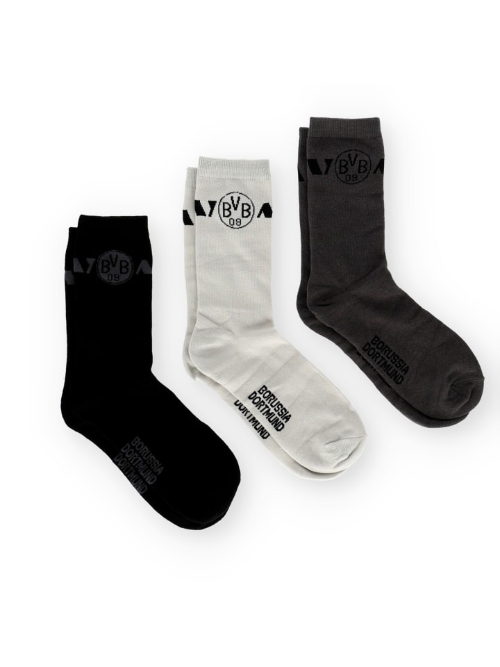 

Подарочный набор из 3 носков BVB белого, серого и черного цветов