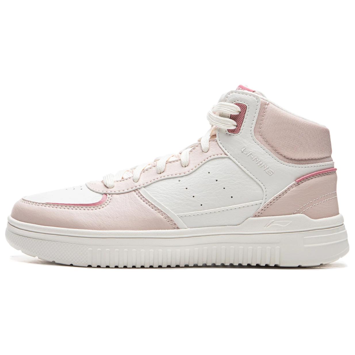 Кроссовки LINING Qingyun Skateboarding Shoes Women's High-top Champagne White/Silence Purple, фиолетовый
