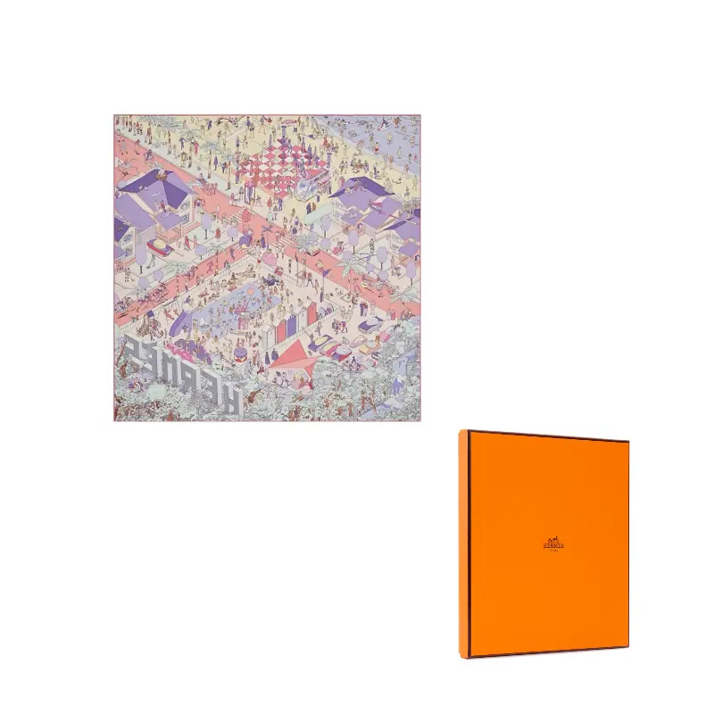

HERMES Шёлковый шарф женский фиолетовый, Purple