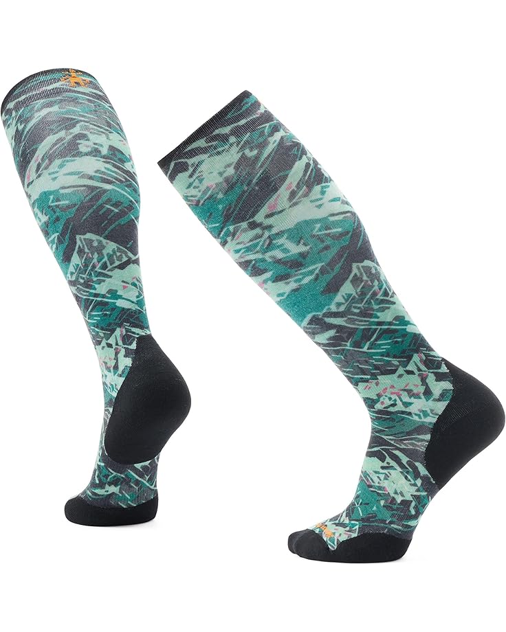 

Носки Smartwool Ski Targeted Cushion Green Slopes Print Over The Calf Socks, черный