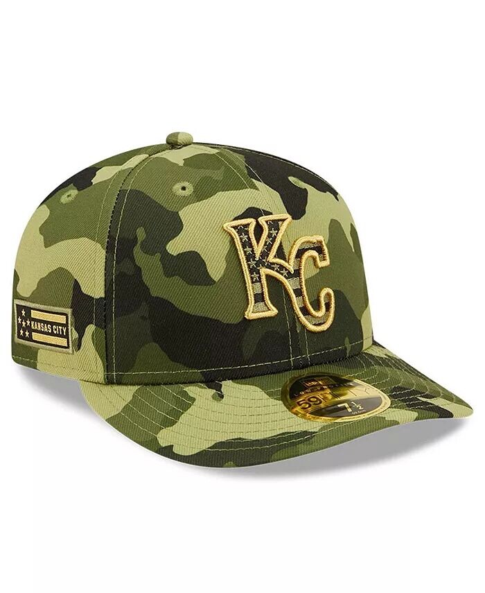 

Мужская камуфляжная шляпа с низким профилем Kansas City Royals ко Дню вооруженных сил 2022, низкопрофильная шляпа 59FIFTY New Era