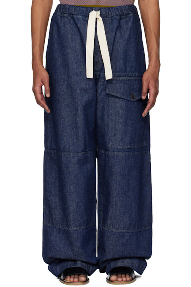 

Джинсы цвета индиго с завязками Dries Van Noten