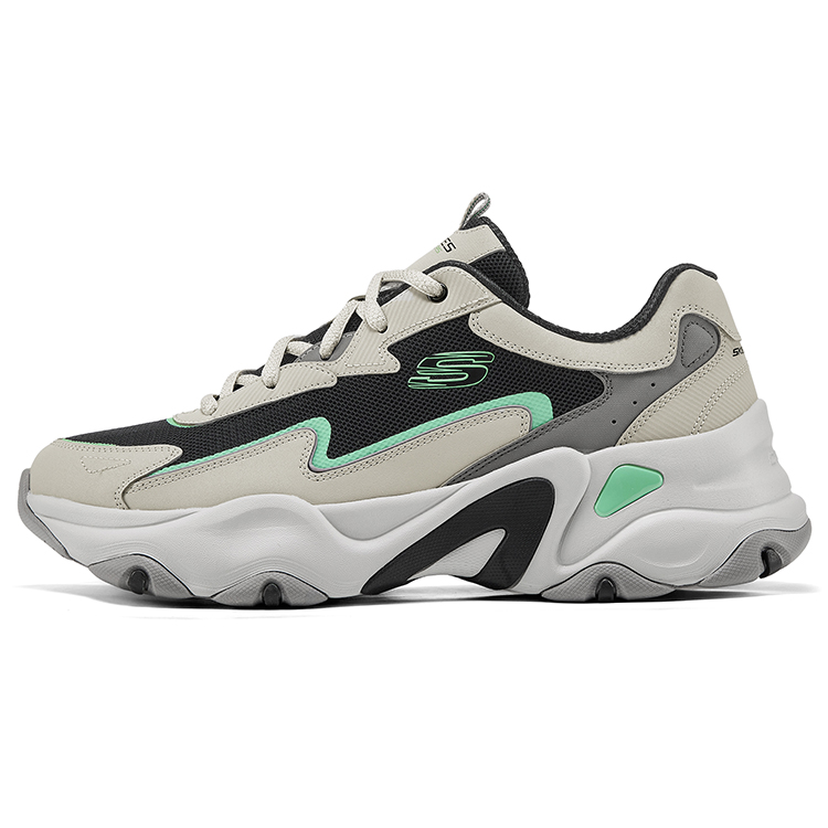 

Skechers Амортизирующие, износостойкие, нескользящие, низкие, массивные кроссовки для мужчин, черные, серые, зеленые