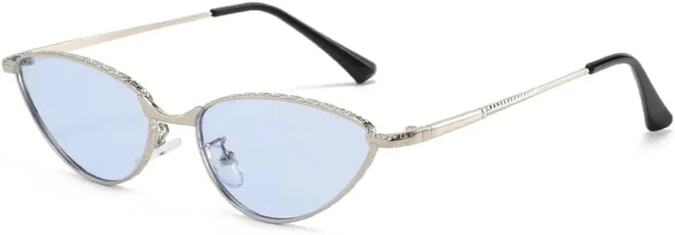 

Ретро-солнцезащитные очки «кошачий глаз» для женщин, модные серебристо-голубые градиентные очки, защита от УФ-излучения UV400 для мужчин UUPTTPL, Silver Blue